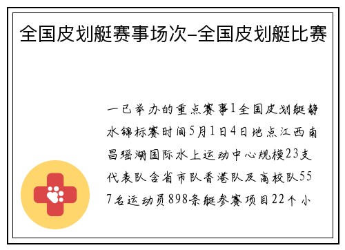 全国皮划艇赛事场次-全国皮划艇比赛